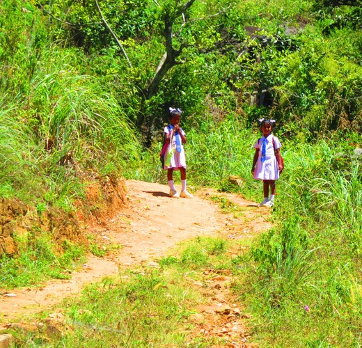 Going to school in Knuckles Range, Sri Lanka