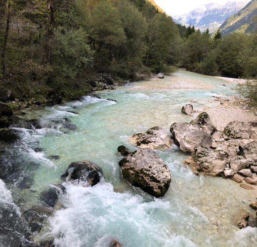 Socca river hiking trail in Slovenia